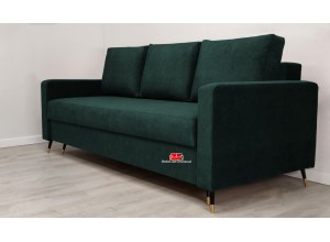 Sofa skandynawska z funkcją spania i pojemnikiem na pościel