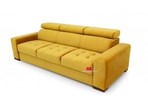 sofa z zagłówkami pikowana