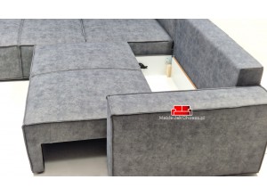 sofa z funkcją spania i pojemnikiem na pościel
